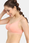 Zivame Everyday Double Layered Non Wired 3/4th Coverage T-Shirt Bra - Peach Pearl — thumbnail 4